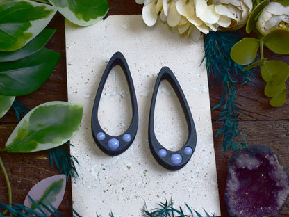 Long Teardrop Ear Plugs 25-100mm with Blue Lace Agate