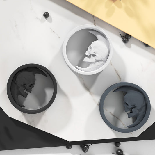 Ear Tunnels with Crescent Moon Skull | 14 Colors