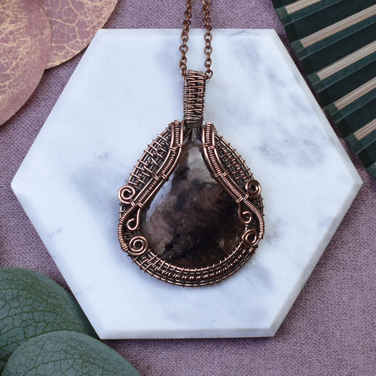Copper Wire-Wrapped Pendant with Jasper