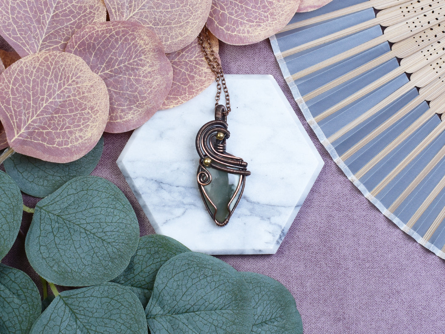 Miedziany Wisiorek Wire-Wrapping z Waryscytem