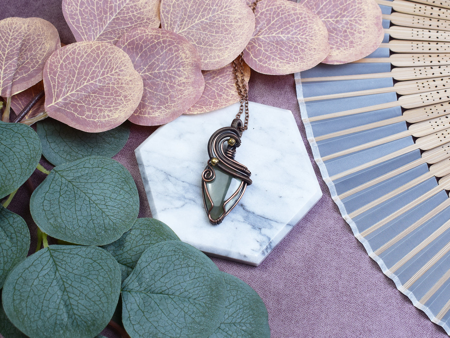 Miedziany Wisiorek Wire-Wrapping z Waryscytem