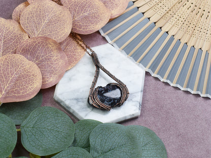 Miedziany Wisiorek Wire Wrapping z Jaspisem Garbo
