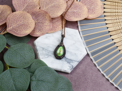 Miedziany Wisiorek Wire Wrapping z Jaspisem Imperialnym