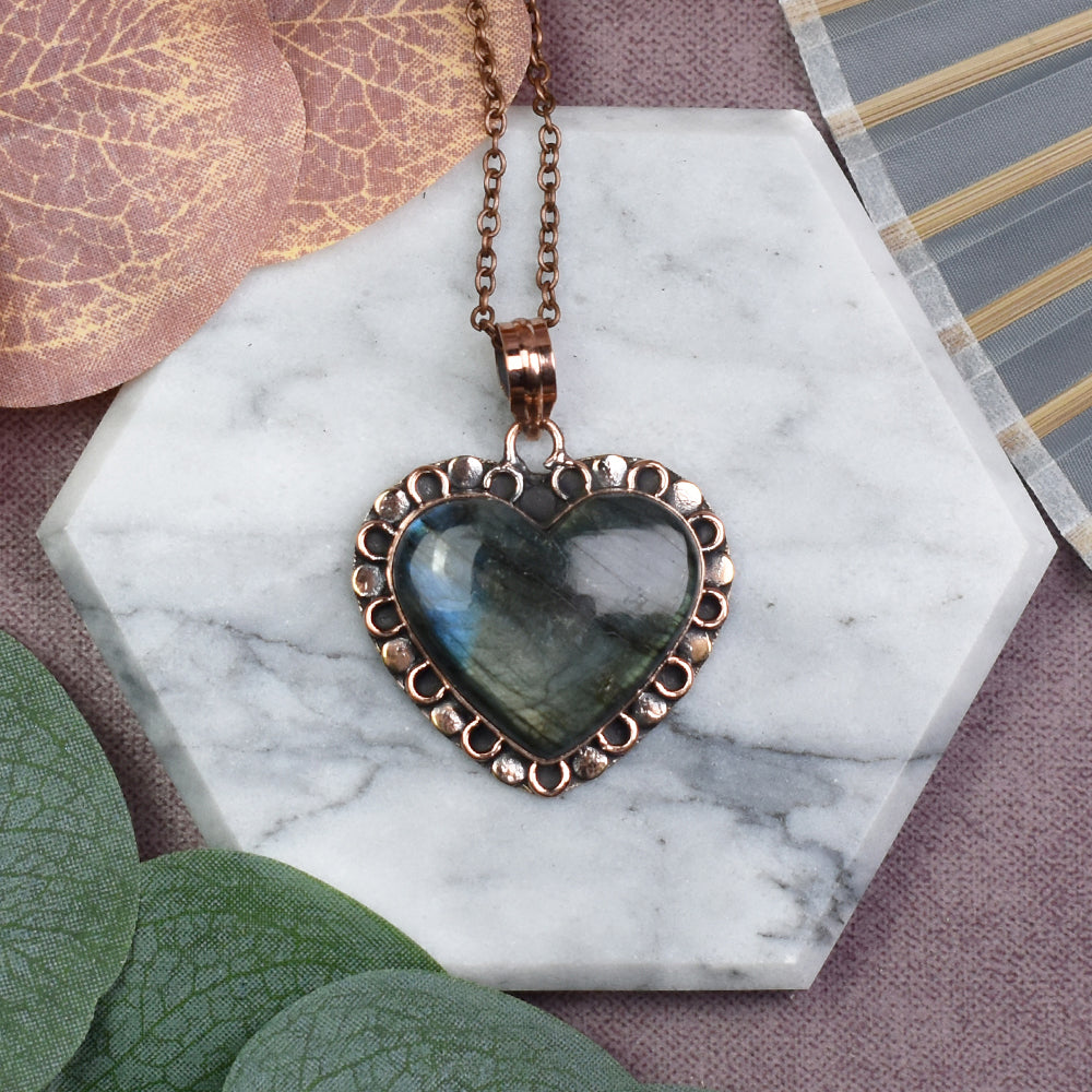 Copper Pendant with Labradorite