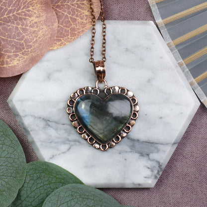 Copper Pendant with Labradorite