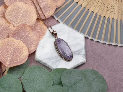 Copper Pendant with Charoite