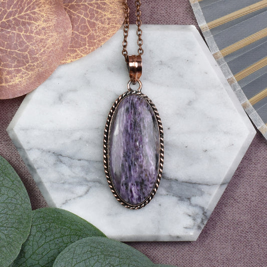 Copper Pendant with Charoite