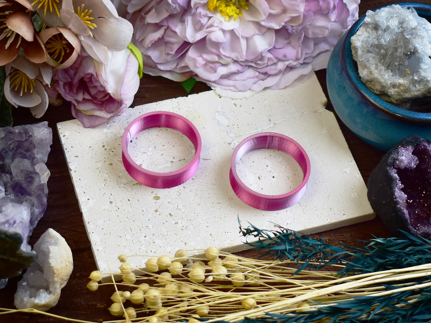 Ohr-Tunnel 10-100mm | Rosa-Silbern | 3D-Druck