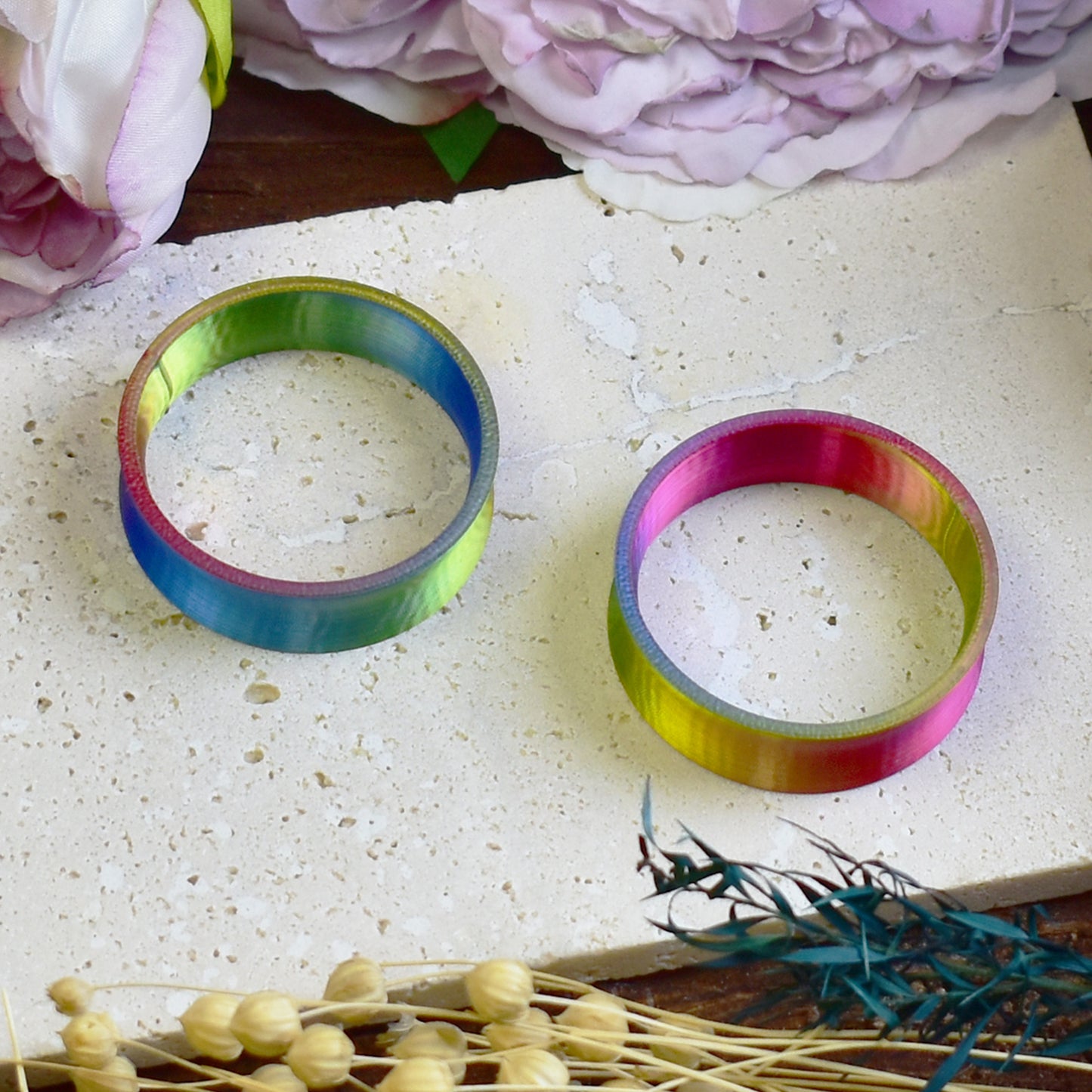 Ear tunnels 10-100mm | Yellow, Fuchsia, Blue