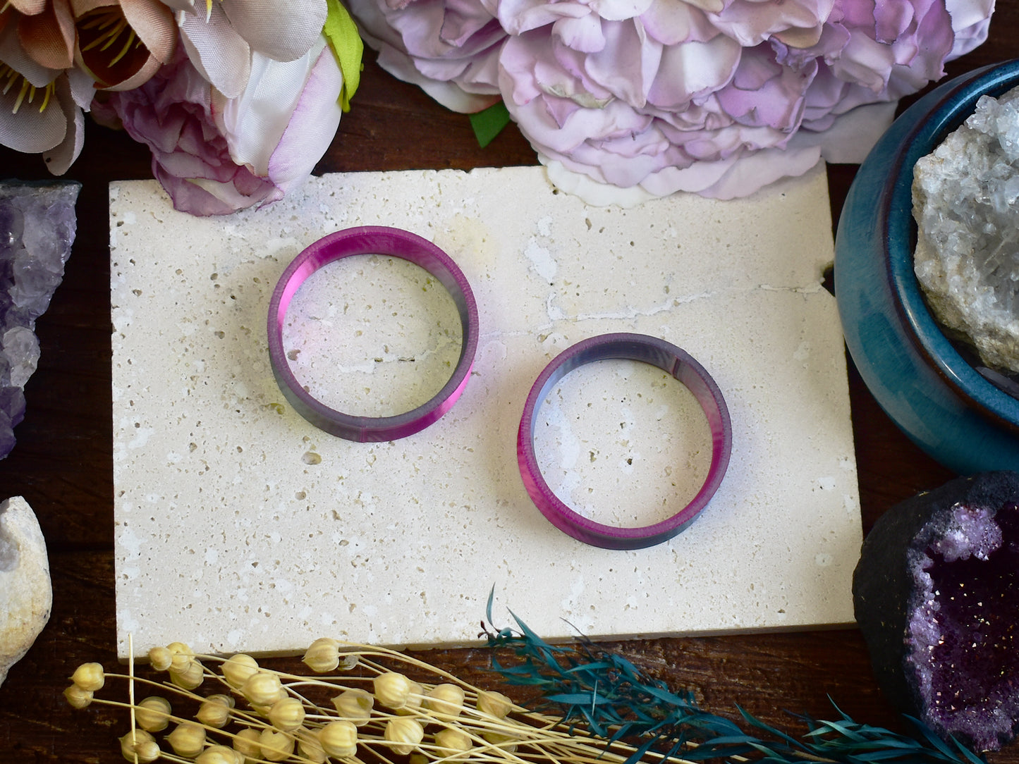 Túneles para orejas 10-100mm | Gris-Púrpura | Impresión 3D