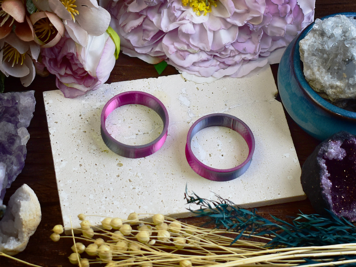 Túneles para orejas 10-100mm | Gris-Púrpura | Impresión 3D