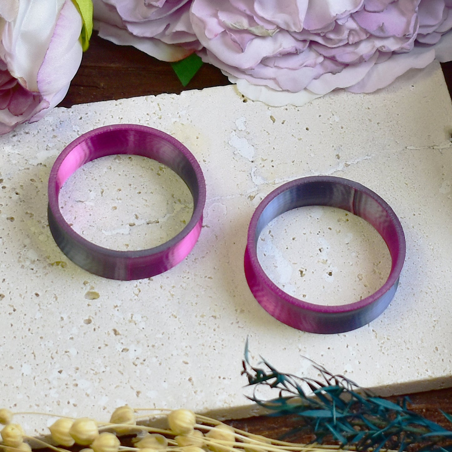 Túneles para orejas 10-100mm | Gris-Púrpura | Impresión 3D