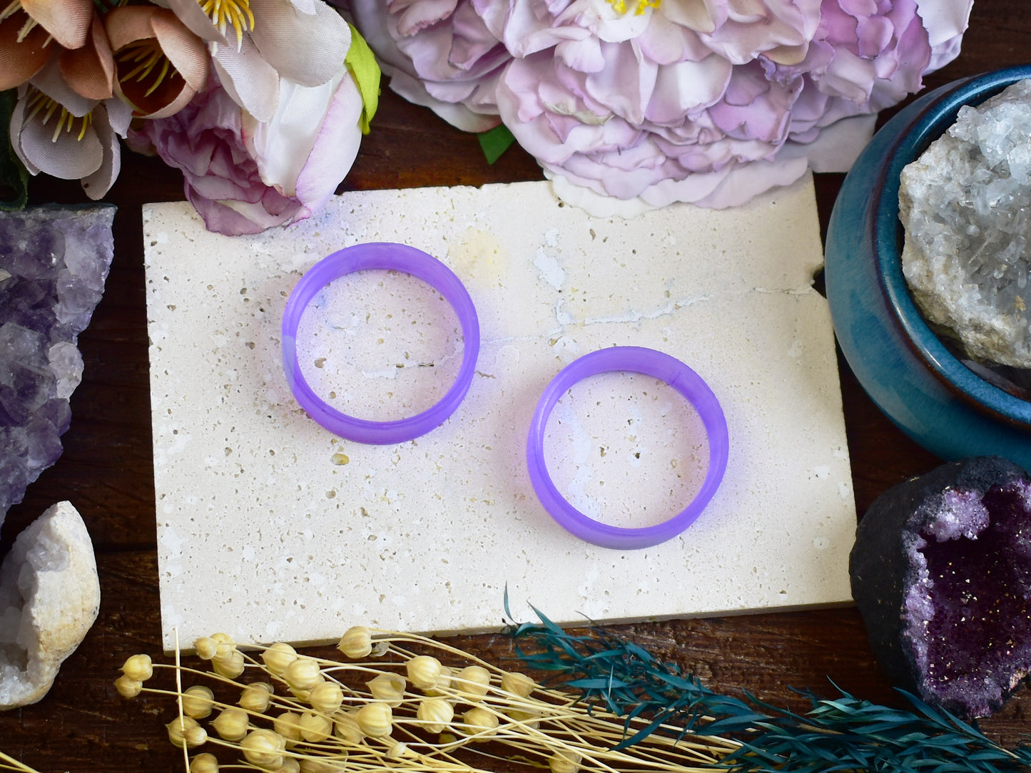 Túneles para orejas 10-100mm | Púrpura Transparente | Impresión 3D