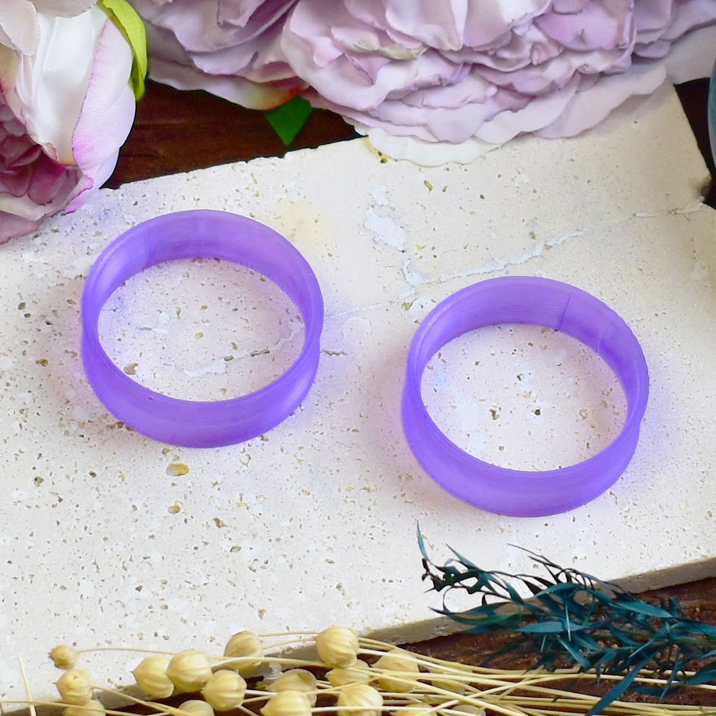 Túneles para orejas 10-100mm | Púrpura Transparente | Impresión 3D