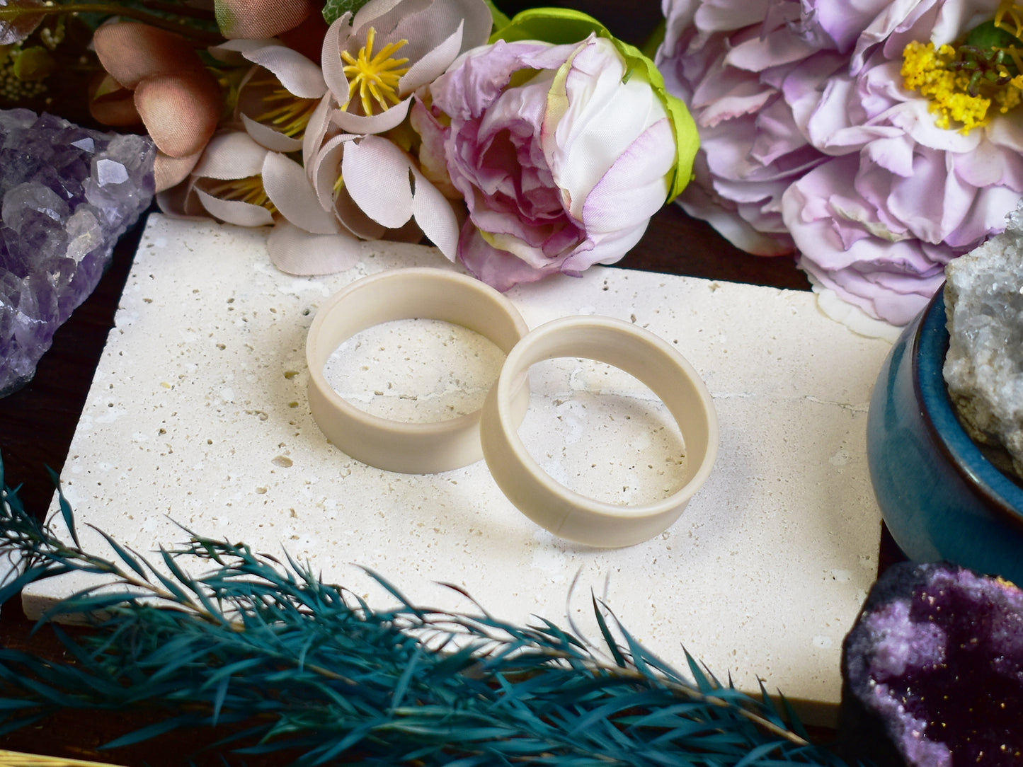 Túneles para orejas 10-100mm | Blanco Hueso | Impresión 3D