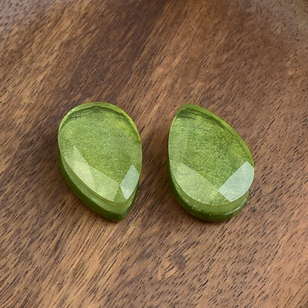 Faceted ear tunnels 25mm | Pair