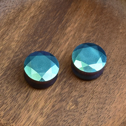 Faceted ear tunnels 22mm | Pair