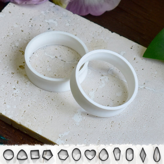 Ear tunnels 10-100mm | Cotton White | 12 Shapes