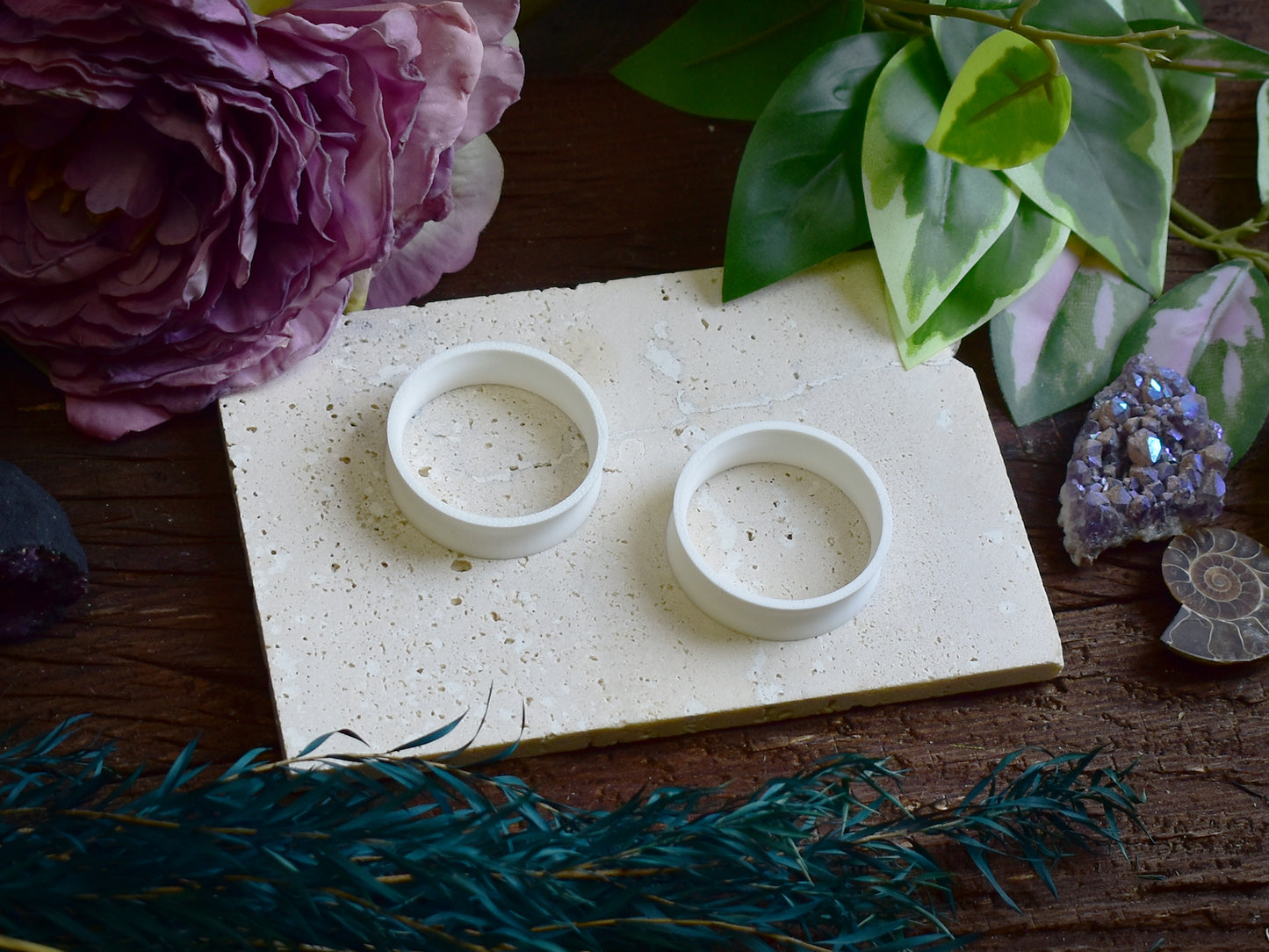 Tunele do uszu 10-100mm | Bawełniana biel