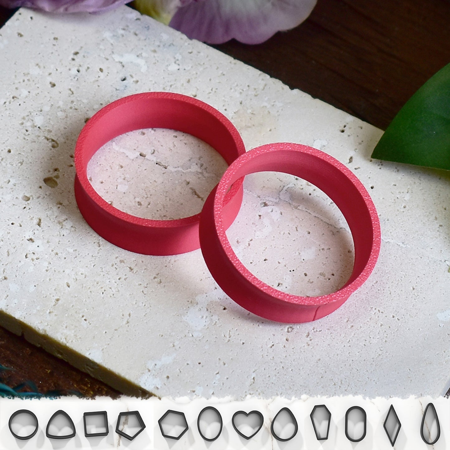 Ear tunnels 10-100mm | Pastel Red | 12 Shapes