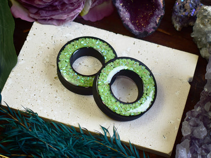 Tunele do uszu Donut 20–100 mm z Holograficznymi Diamencikami