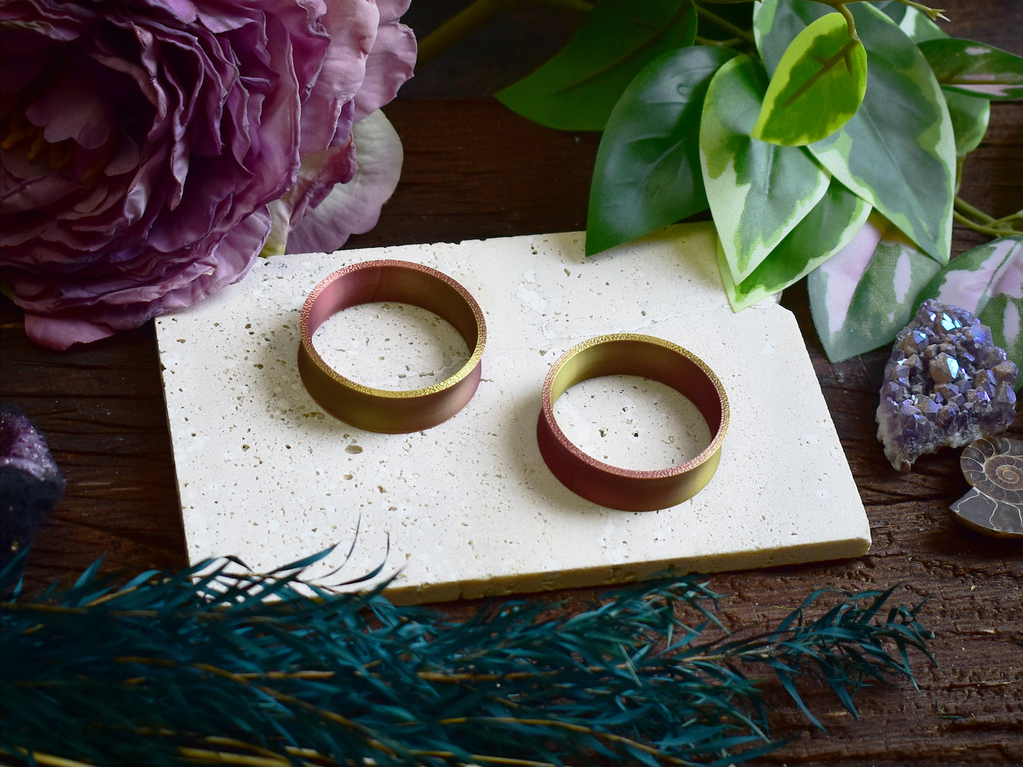 Tunele do uszu 10-100mm | Złoto-miedziane