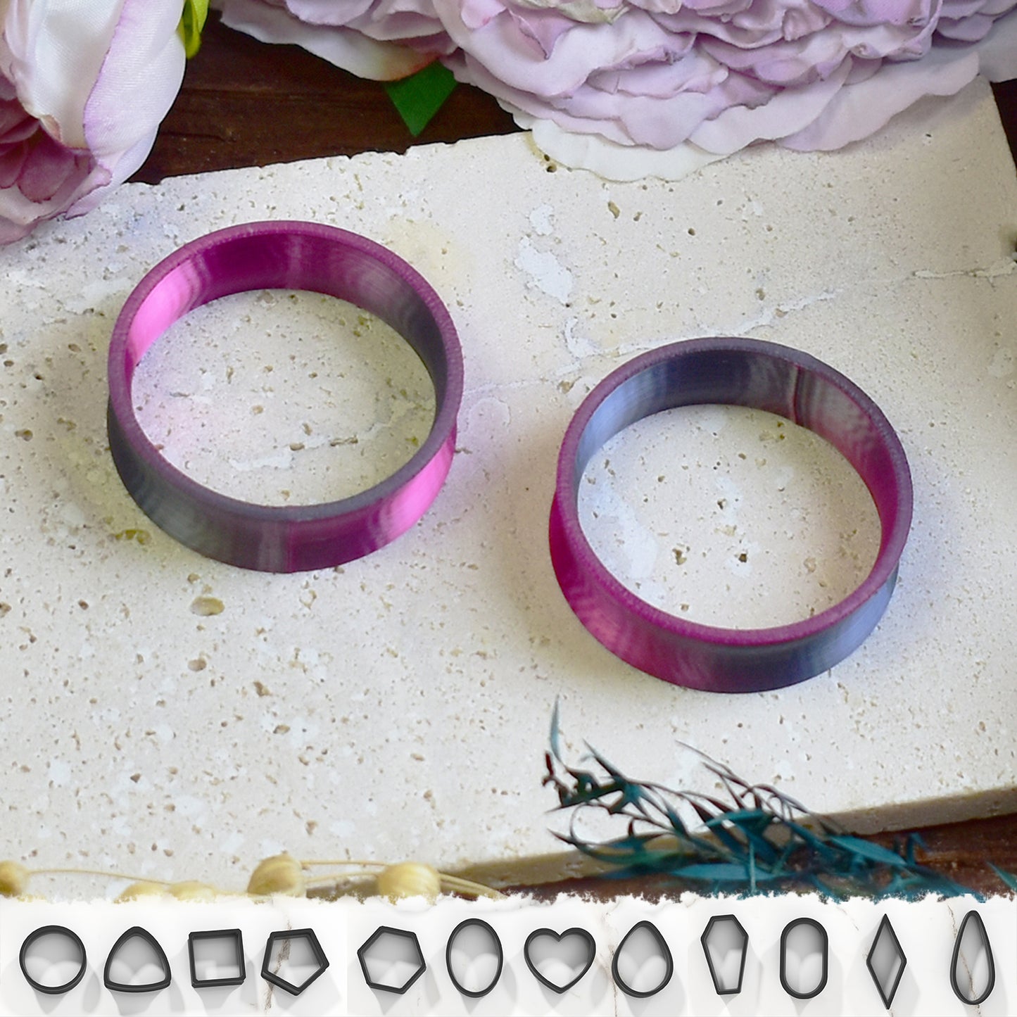 Tunele do uszu 10-100mm | Szaro-purpurowe