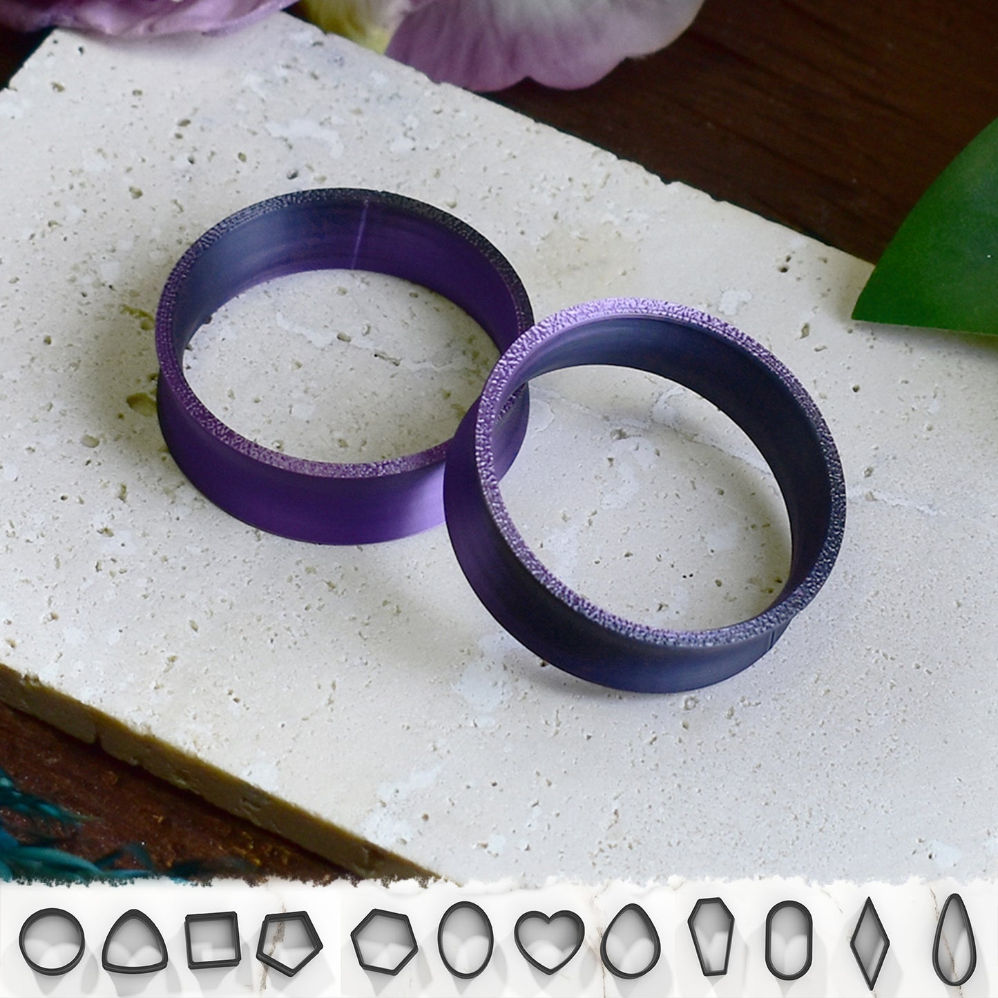 Ear tunnels 10-100mm | Black Purple | 12 Shapes