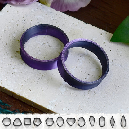Ear tunnels 10-100mm | Black Purple | 12 Shapes