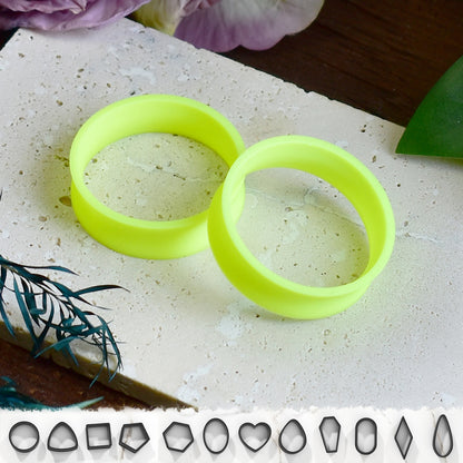 Ear tunnels 10-100mm | Neon Yellow | 12 Shapes