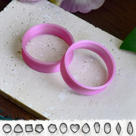 Ear tunnels 10-100mm | Satin Pink | 12 Shapes