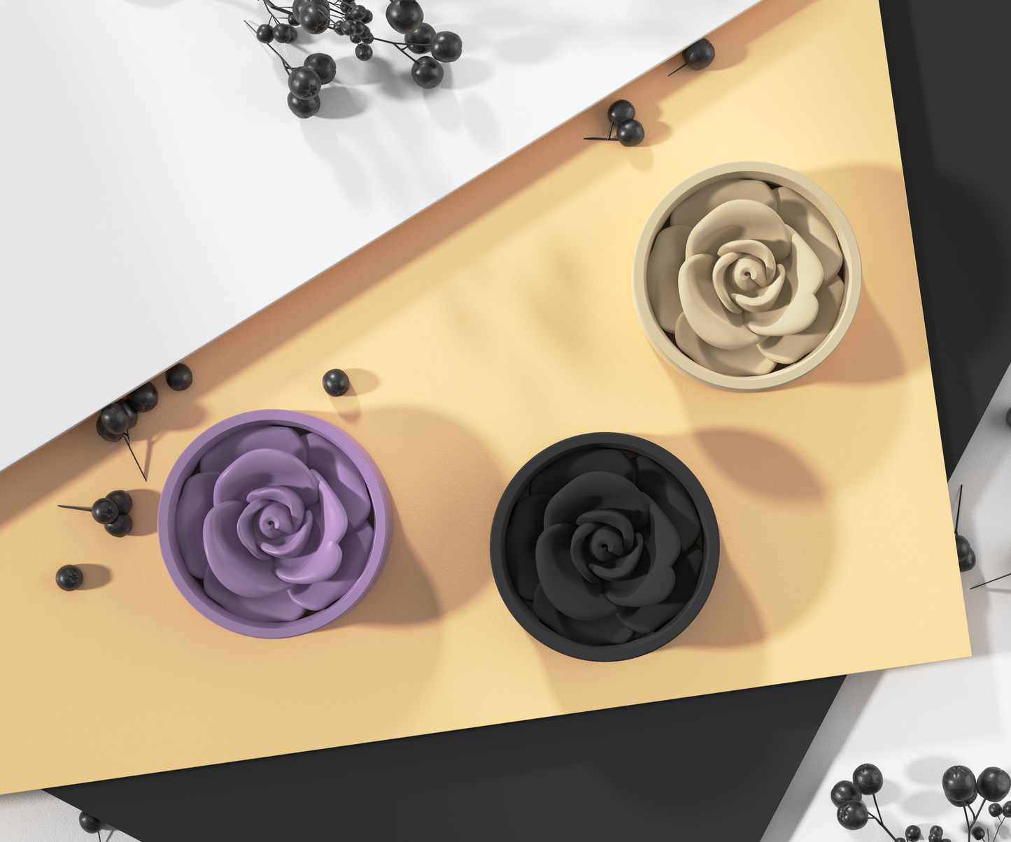 Ear Tunnels with Rose Flower | 14 Colors