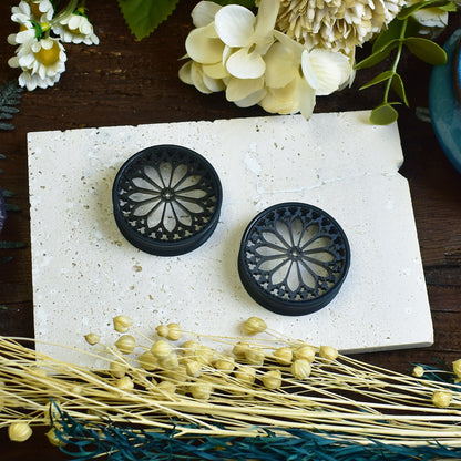 Ear Tunnels with Rosette | 14 Colors