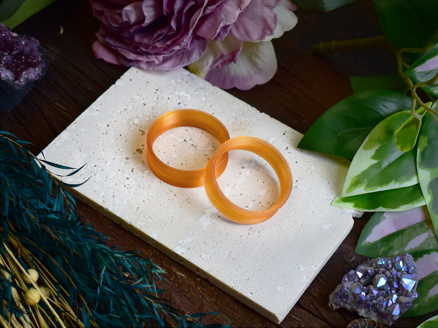 Túneles para orejas 10-100mm | Naranja Transparente