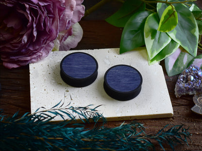 Tunele do uszu 10–100 mm z drewnem | Ciemny niebieski