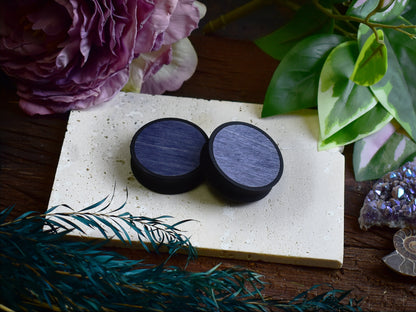 Tunele do uszu 10–100 mm z drewnem | Ciemny niebieski