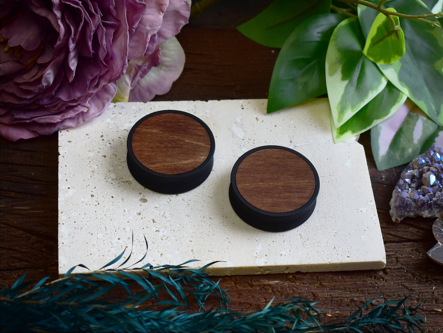 Tunele do uszu 10–100 mm z drewnem | Palisander 