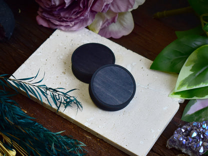 Túneles de oreja 10–100 mm con Relleno de Madera | Negro