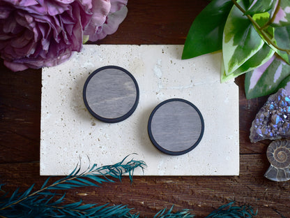 Ohrtunnel 10-100mm mit Holzfüllung | Hellgrau