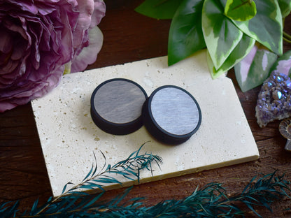 Ohrtunnel 10-100mm mit Holzfüllung | Hellgrau