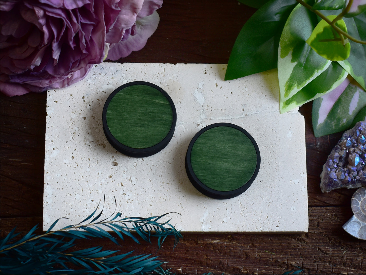 Tunele do uszu 10–100 mm z drewnem | Trawiasta Zieleń