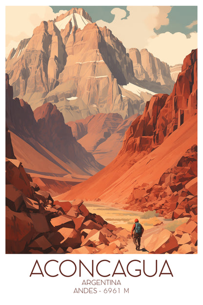 Póster de viaje - Argentina - Aconcagua