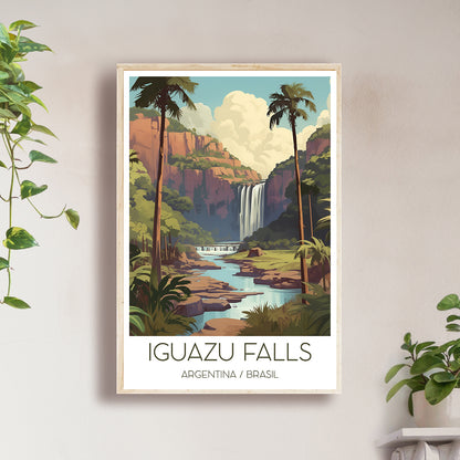 Plakat podróżniczy - Brazylia - Wodospad Iguazú