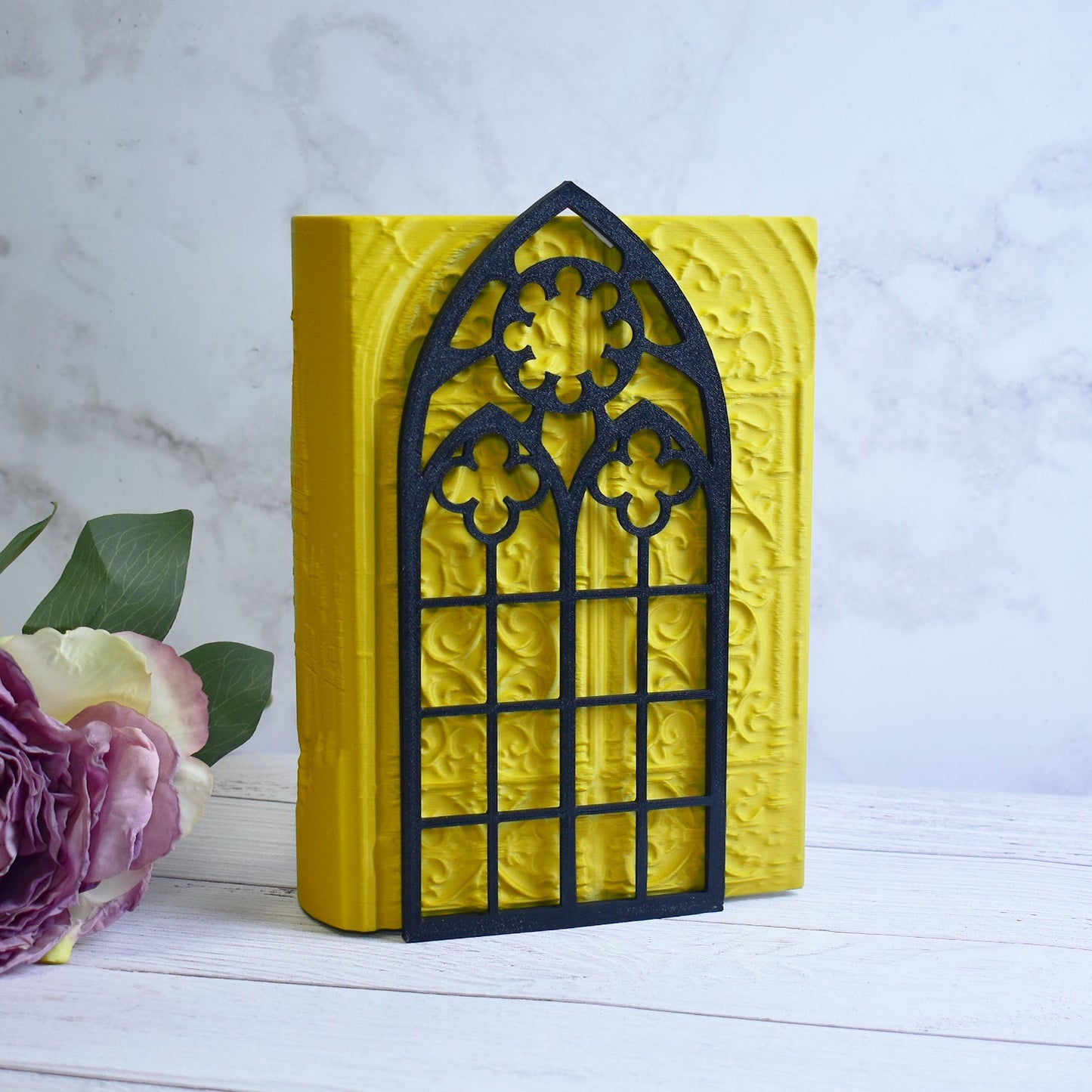 Gothic Cathedral Window Bookend – Gothic Bookshelf Decor