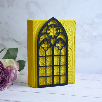 Gothic Cathedral Window Bookend – Gothic Bookshelf Decor