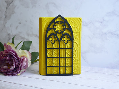 Gothic Cathedral Window Bookend – Gothic Bookshelf Decor