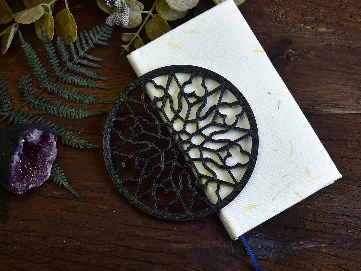 Coasters – Gothic cathedral window, rose window