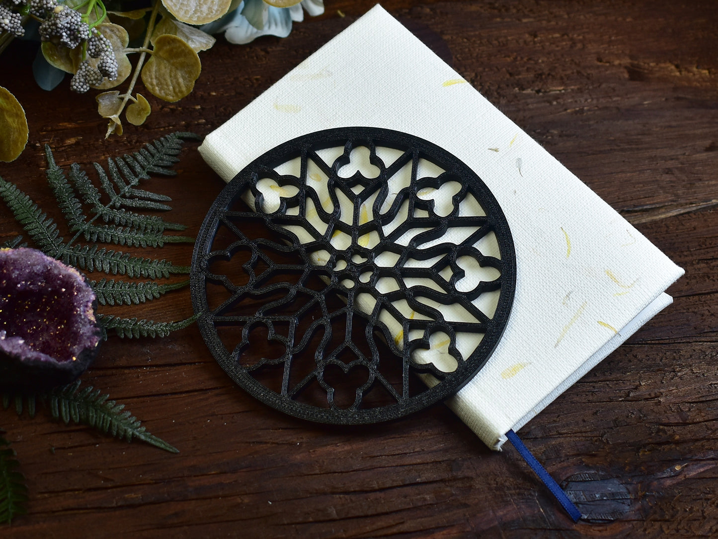 Coasters – Gothic cathedral window, rose window