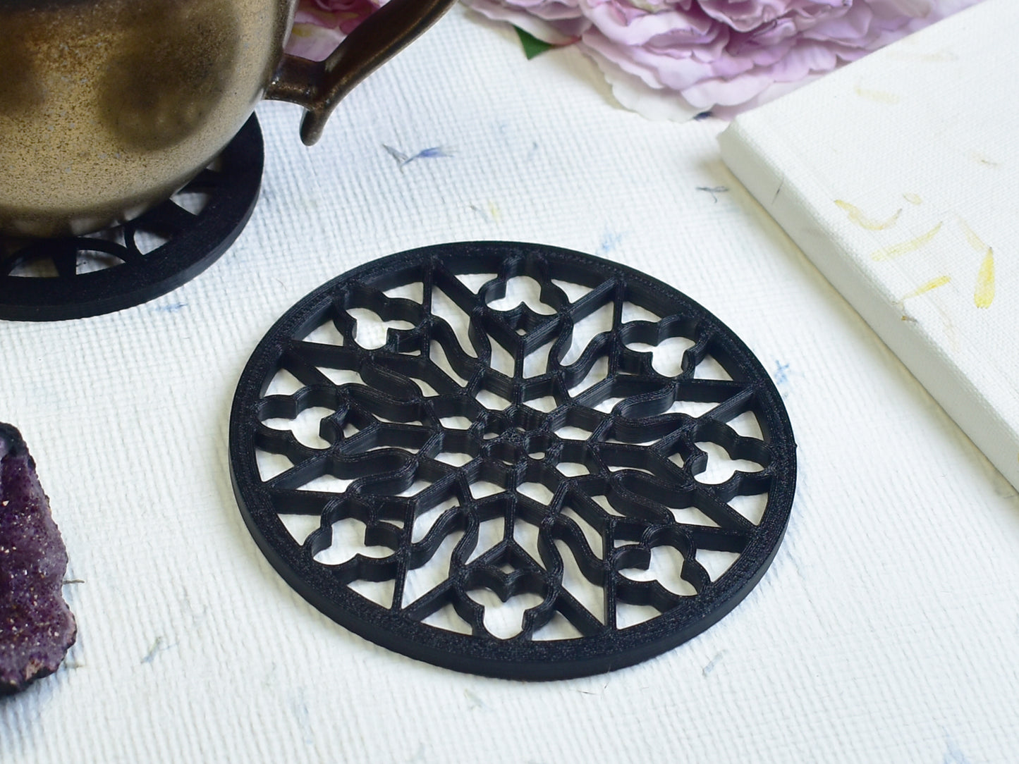 Coasters – Gothic cathedral window, rose window