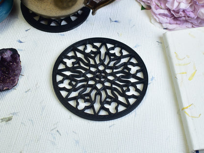 Coasters – Gothic cathedral window, rose window